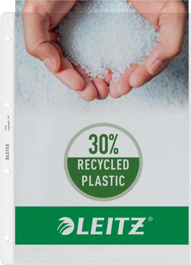 Leitz Showtas leitz premium copy safe 0.12mm 4-gaats pp A4 transparant 100 stuks
