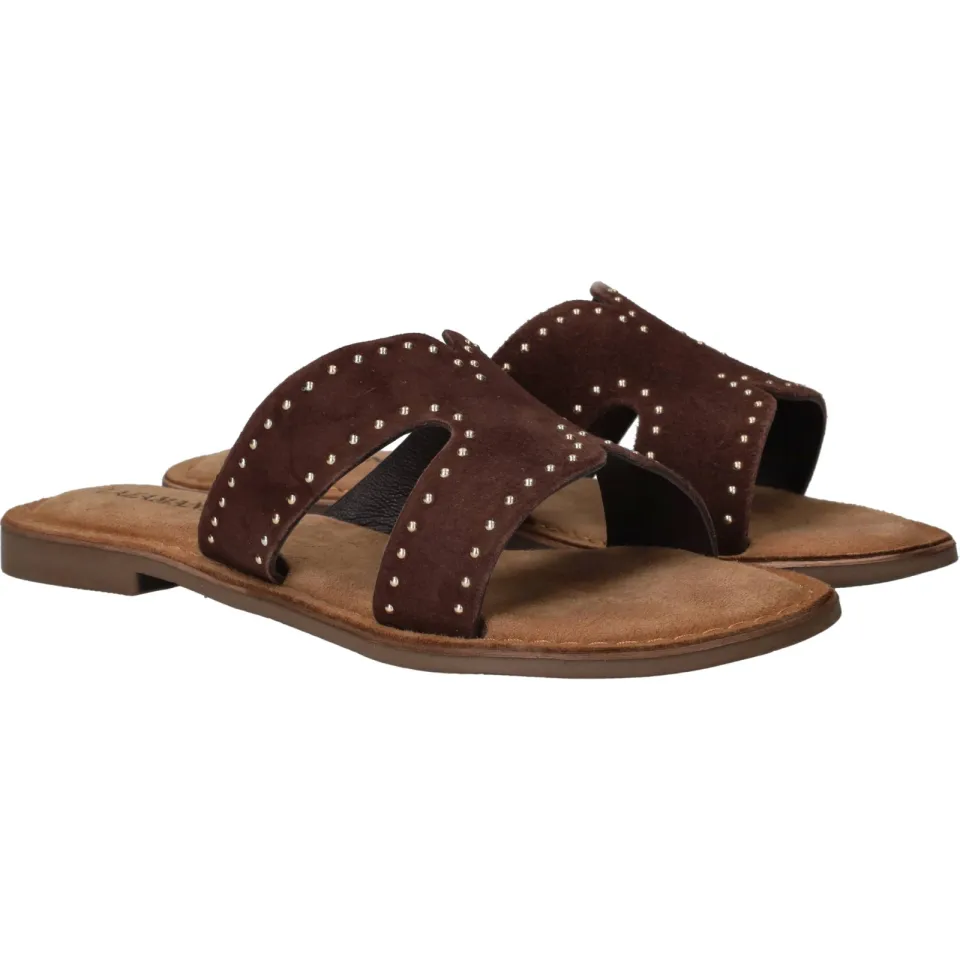 Lazamani Lina Small Studs slipper bruin, foto 3