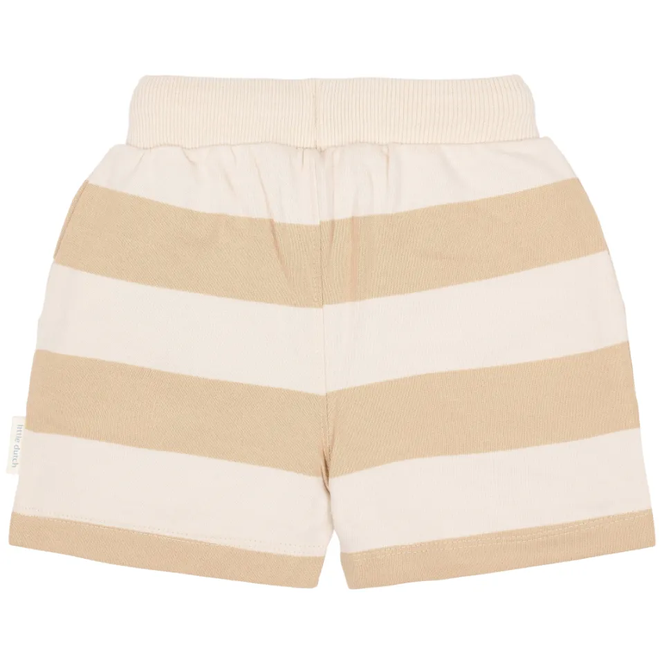 Little Dutch gestreepte sweatshort zand, foto 3