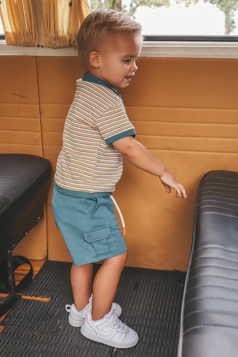 Your Wishes regular waist sweatshort grijsgroen, foto 3