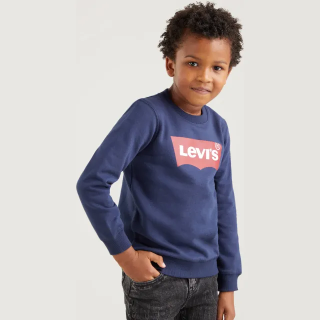 Levi's Kids sweater Batwing met logo donkerblauw