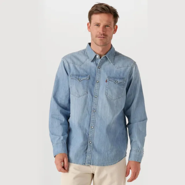Levi's Heren Overhemden Barstow Western - Lichtblauw