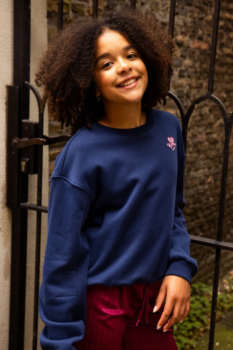 LOOXS 10sixteen rechtvallende sweater met backprint - donkerblauw, foto 5