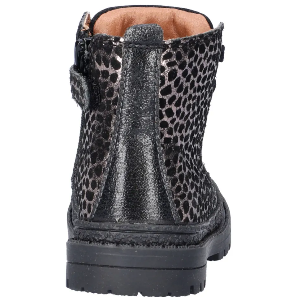 Nelson Kids suède veterboots zwart/zilver, foto 4