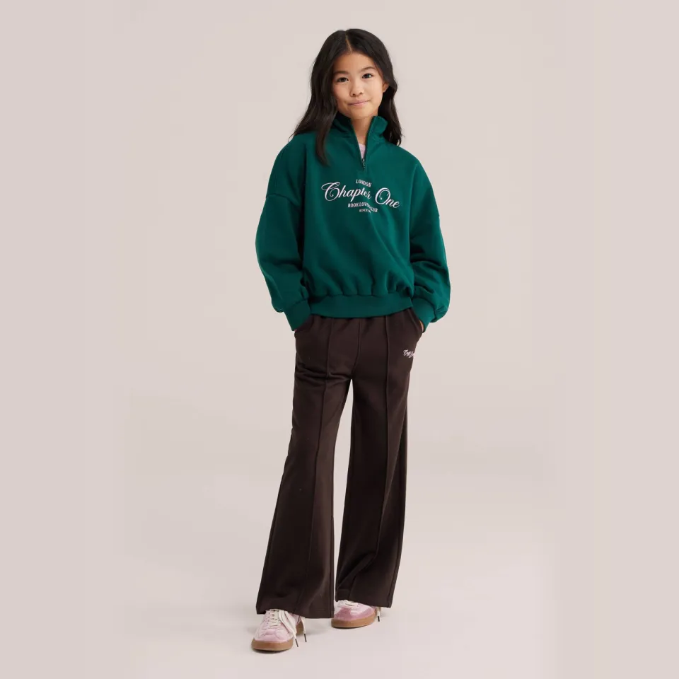 WE Fashion sweater met tekst - groen