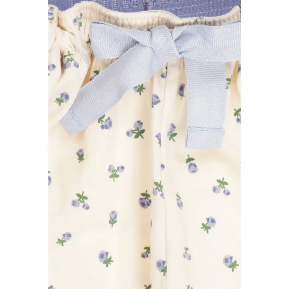 Little Label pyjama met paarse bloemen print ecru klassieke kraag, foto 3