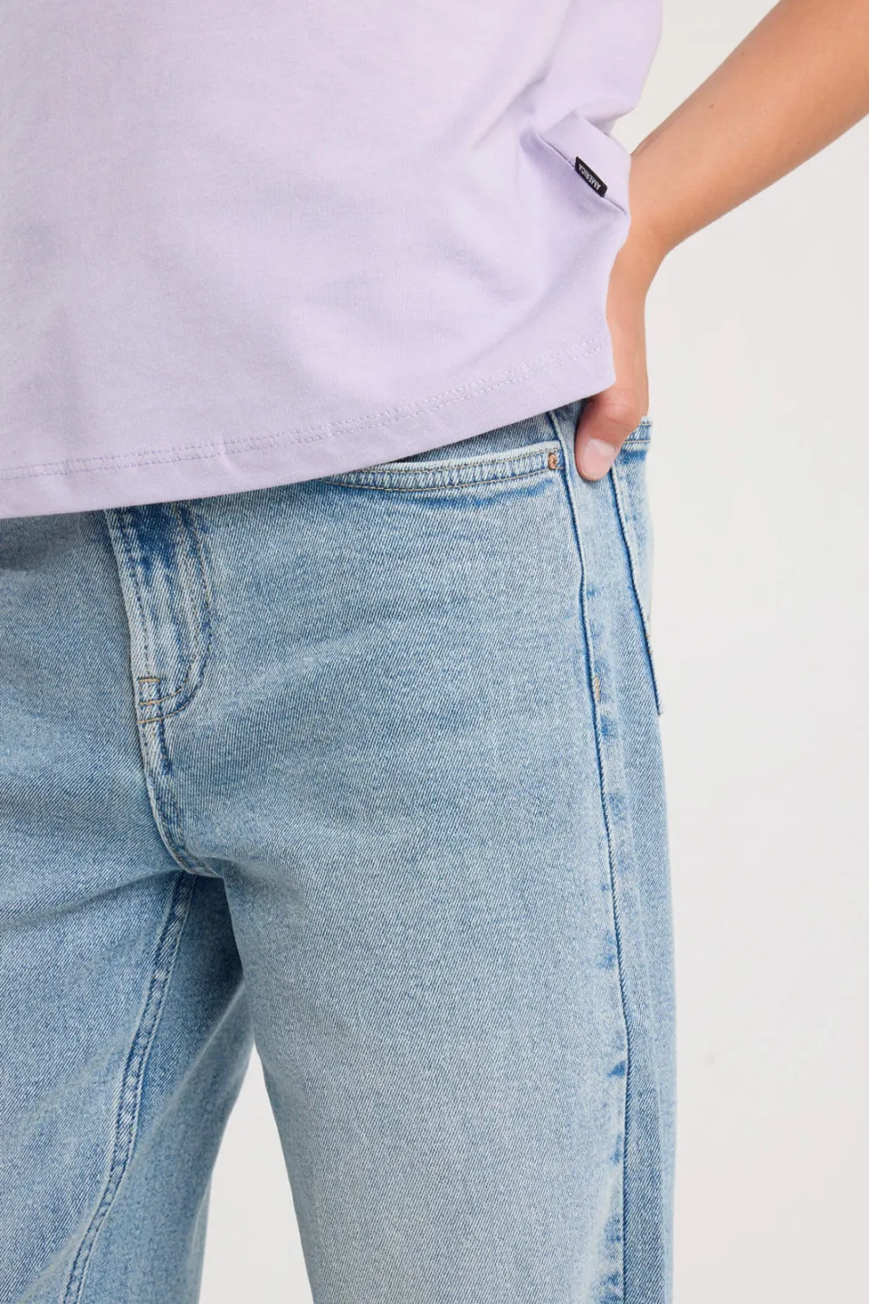 America Today wide leg jeans light blue denim, foto 4