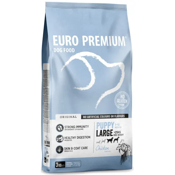 Euro-Premium Puppy Large Kip - Rijst 3 kg, foto 3