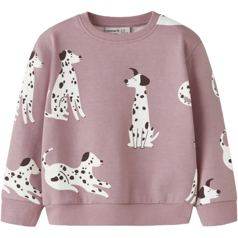 NAME IT MINI sweater met print roze
