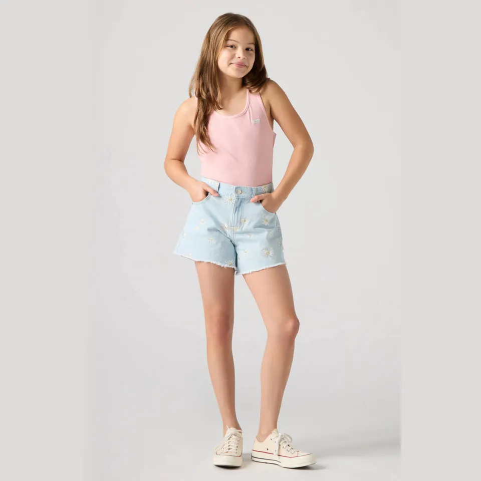 Levi's gebloemde denim short lichtblauw Light blue denim