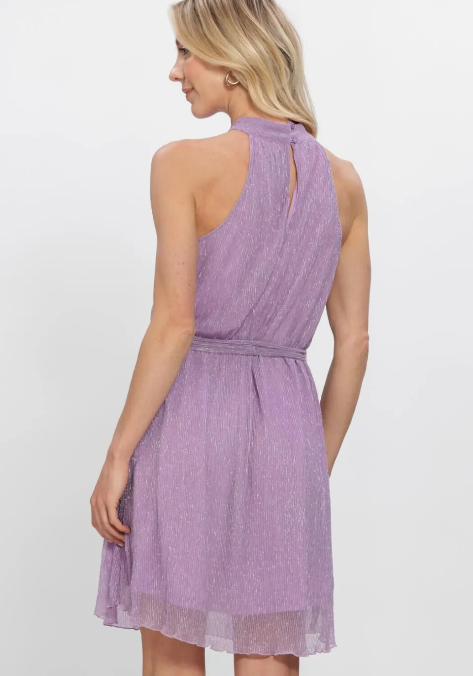 Freebird Dames Jurken F-jer-plisse-lurex-26-2 - Paars, foto 3