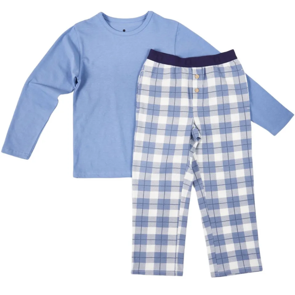 Little Label pyjama met geruite broek blauw, foto 2