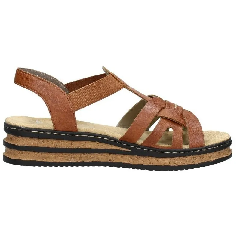 Rieker comfortabele sandalen cognac