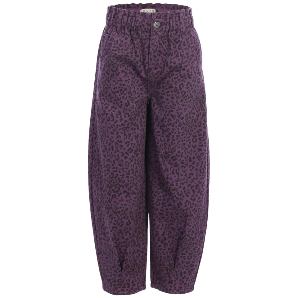 LOOXS little little leopard barrel jeans met panterprint - paars, foto 2