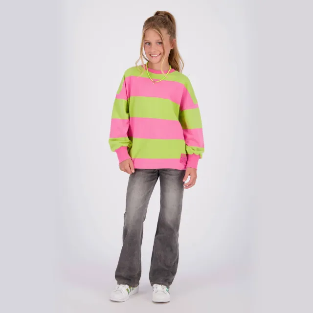 Vingino gestreepte sweater - roze Roze/groen