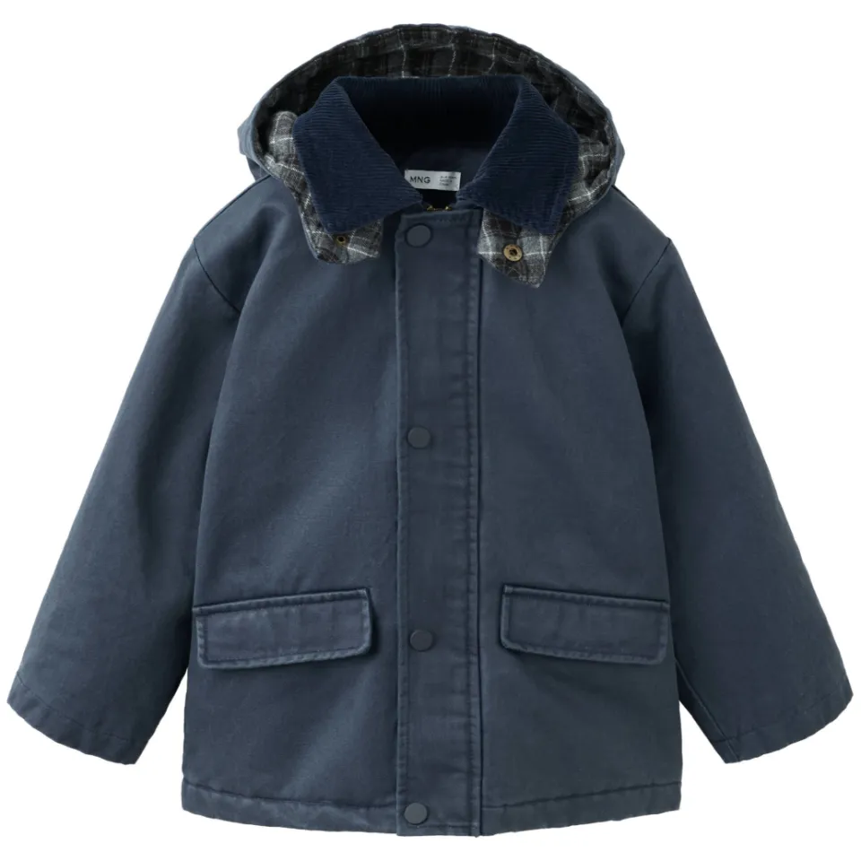 Mango corduroy parka marineblauw, foto 3