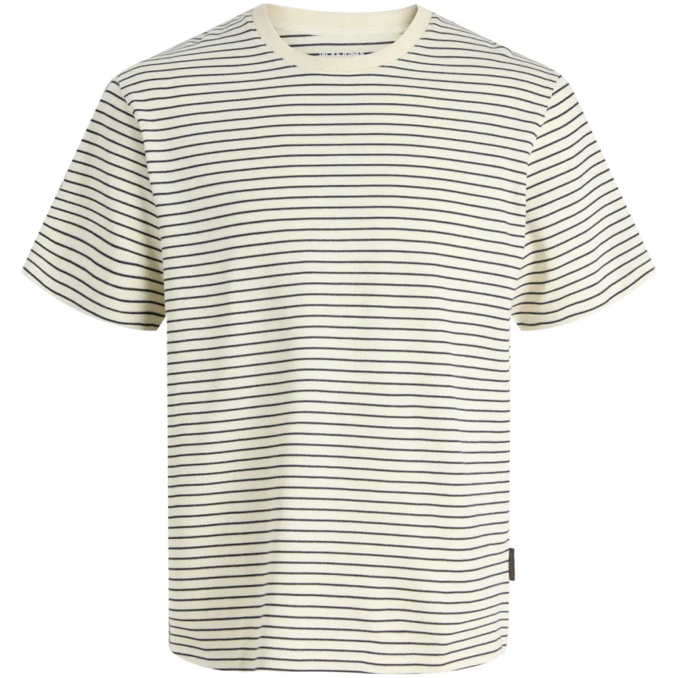 Jack & Jones JJEDOVER T-shirt ecru gestreept, foto 2