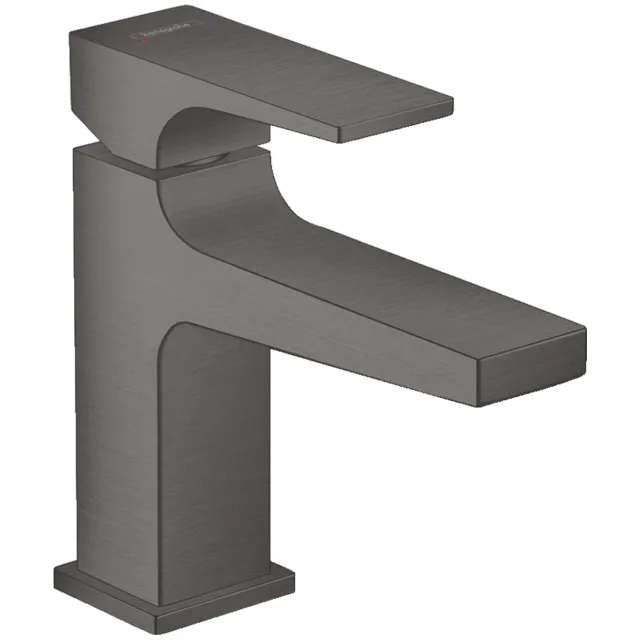 Hansgrohe Fonteinkraan Metropol HansGrohe Eengreeps 100 met Rechte Greep en Push-Open Afvoer Geborsteld Zwart Chroom