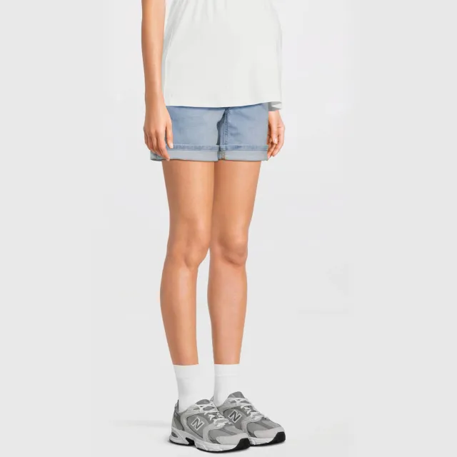 LOVE2WAIT slim fit jeansshort lichtblauw, foto 4
