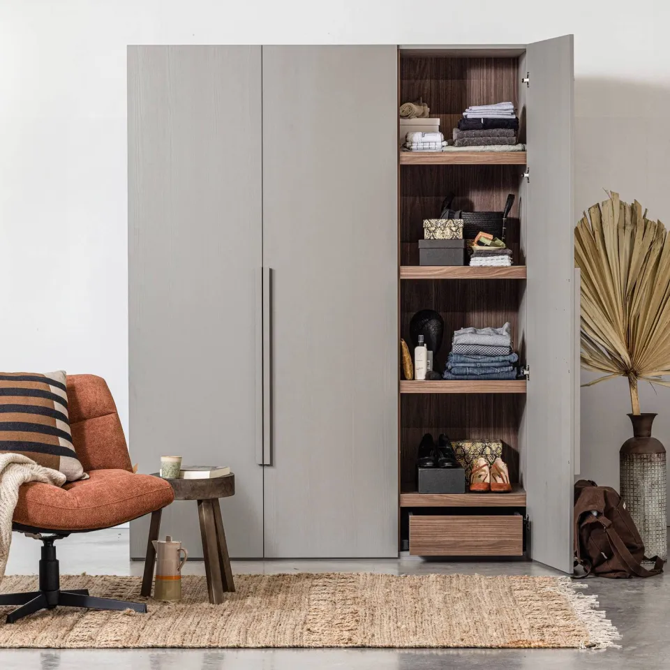 WOOOD Rens kledingkast 3-deurs pebble grey, foto 3