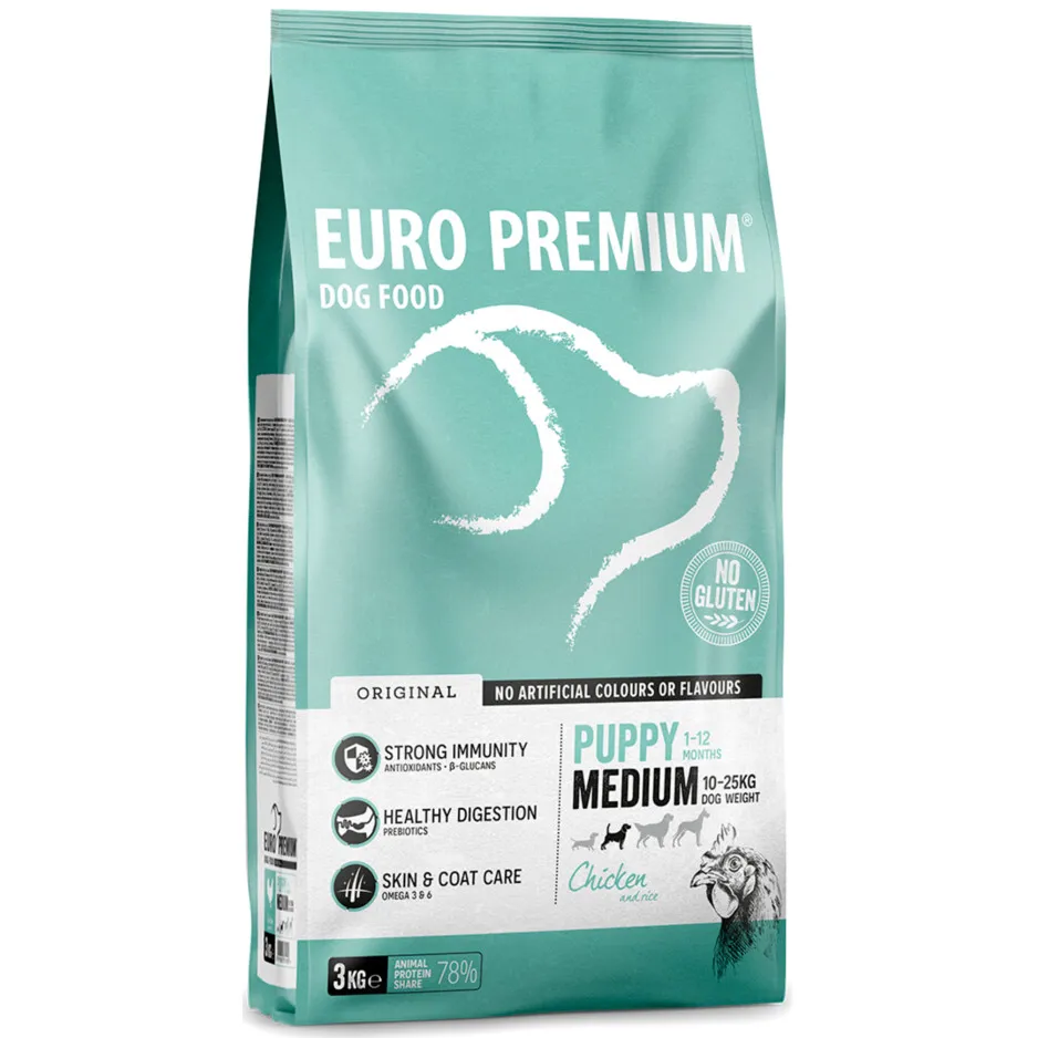 Euro Premium Puppy Medium hondenvoer kip rijst, foto 4