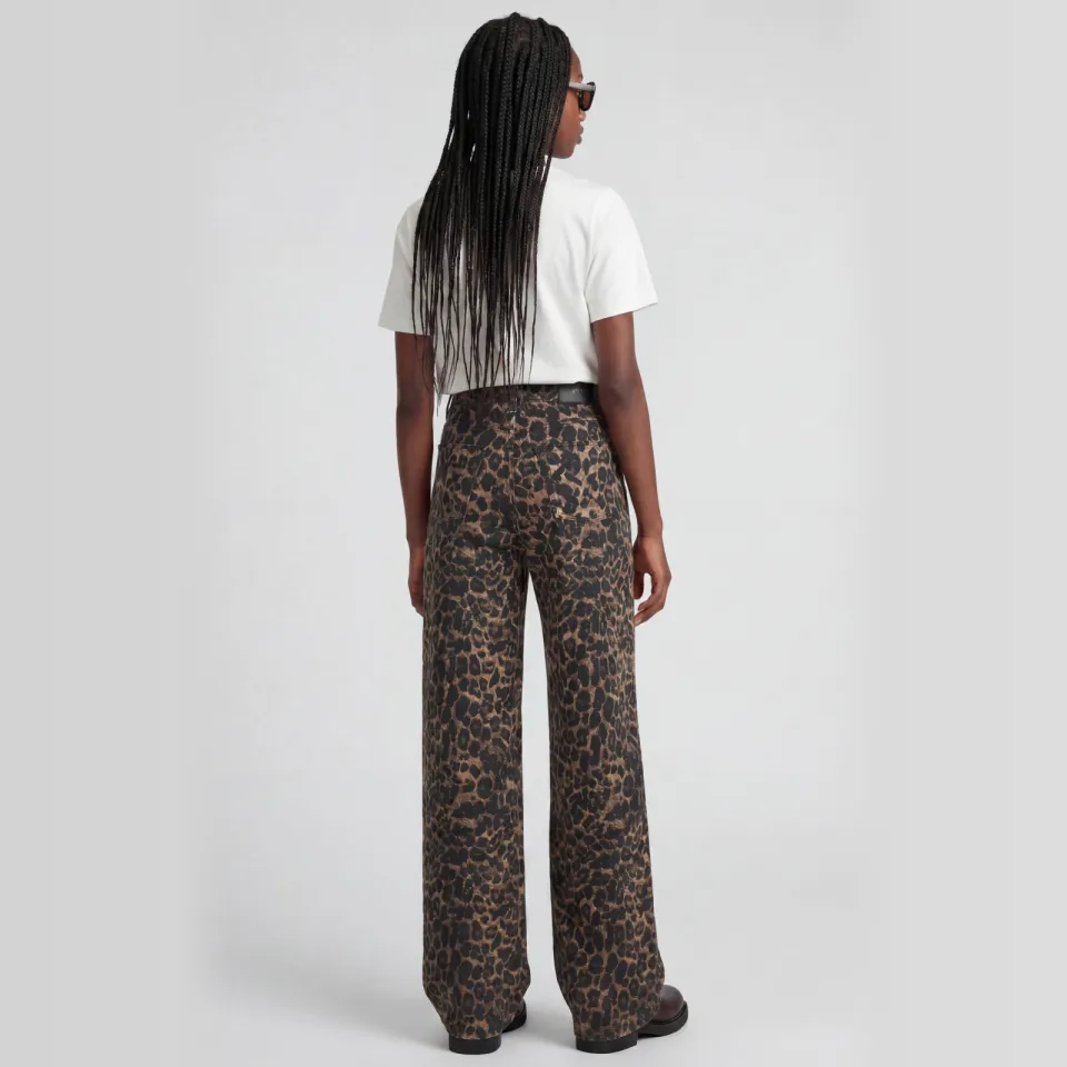 JJXX GIRL wide leg broek met panterprint bruin, foto 5