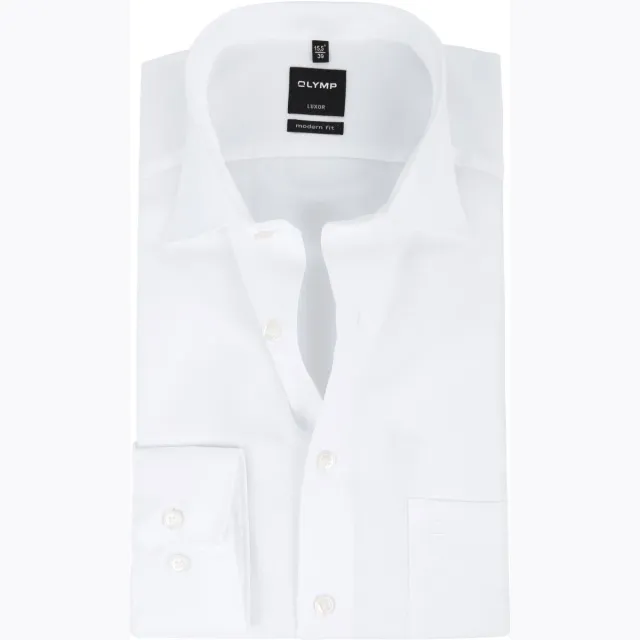 Olymp Overhemd Lange Mouw Olymp Luxor Shirt Modern Fit Wit