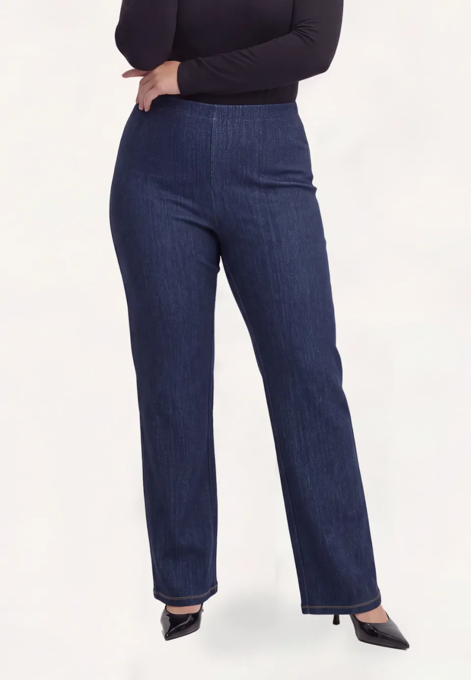 Yoek straight denim broek donkerblauw, foto 4