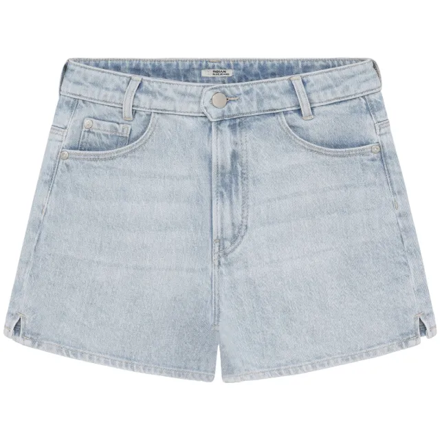 Indian Blue Jeans wide leg high waist jeansshort lichtblauw denim, foto 2