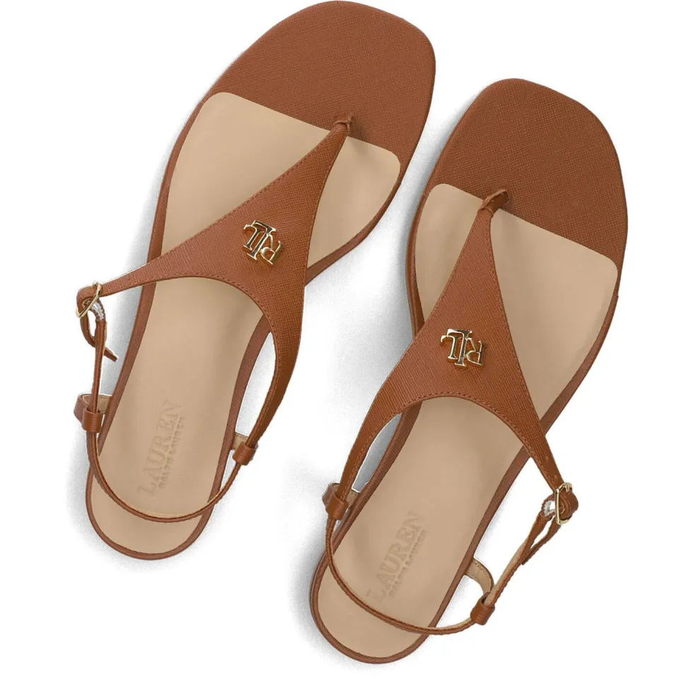 Lauren Ralph Lauren Sandalen Everley 2 Flat Sandal Bruin, foto 2