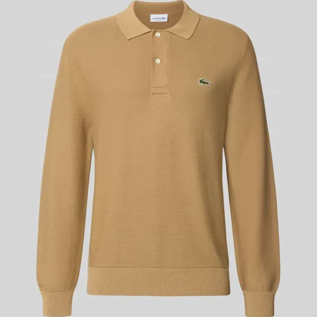 Lacoste klassiek fit poloshirt van puur katoen bruin, foto 2