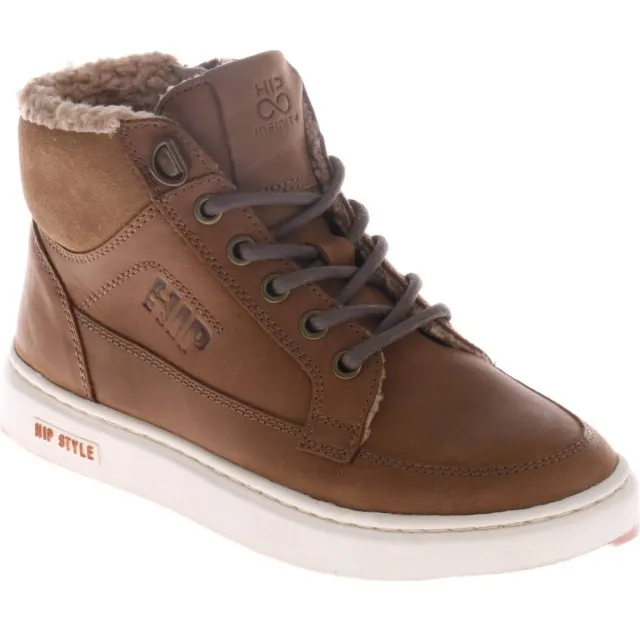 Hip H2136 hoge leren sneaker bruin, foto 2