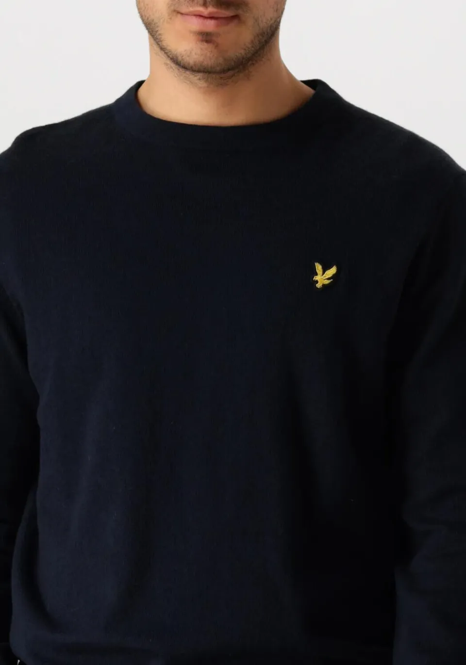 Lyle & Scott regular fit gebreide trui met wol - donkerblauw, foto 8