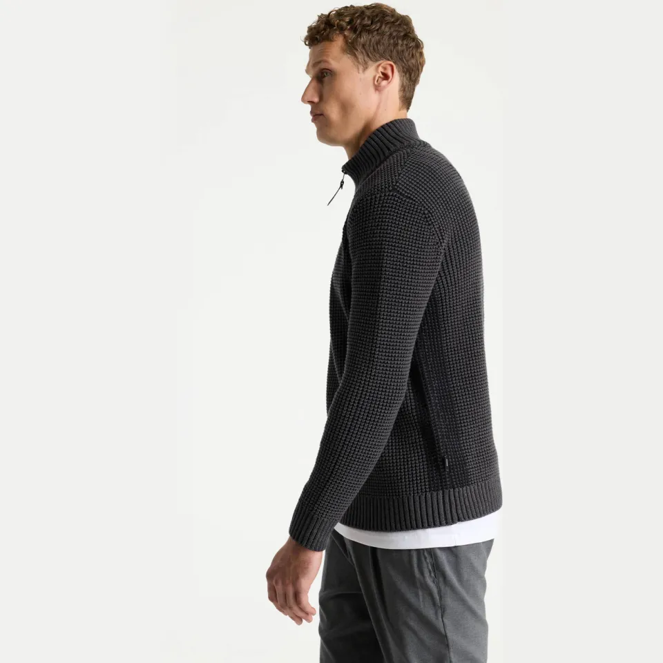 CHASIN' Oliver Dual Halfzip katoenen regular fit gebreide trui - antraciet, foto 5
