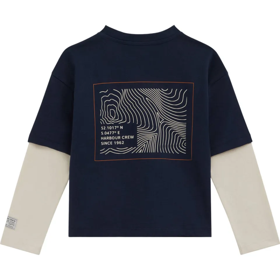 WE Fashion longsleeve met backprint donkerblauw donkerblauw/grijs melange, foto 2