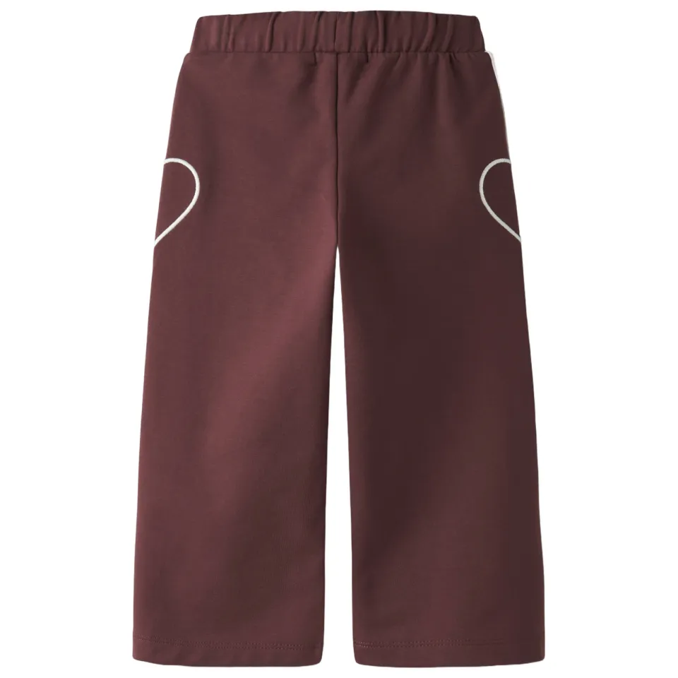 NAME IT NMFBOTANJA wide leg broek donkerrood donkerrood/wit, foto 3