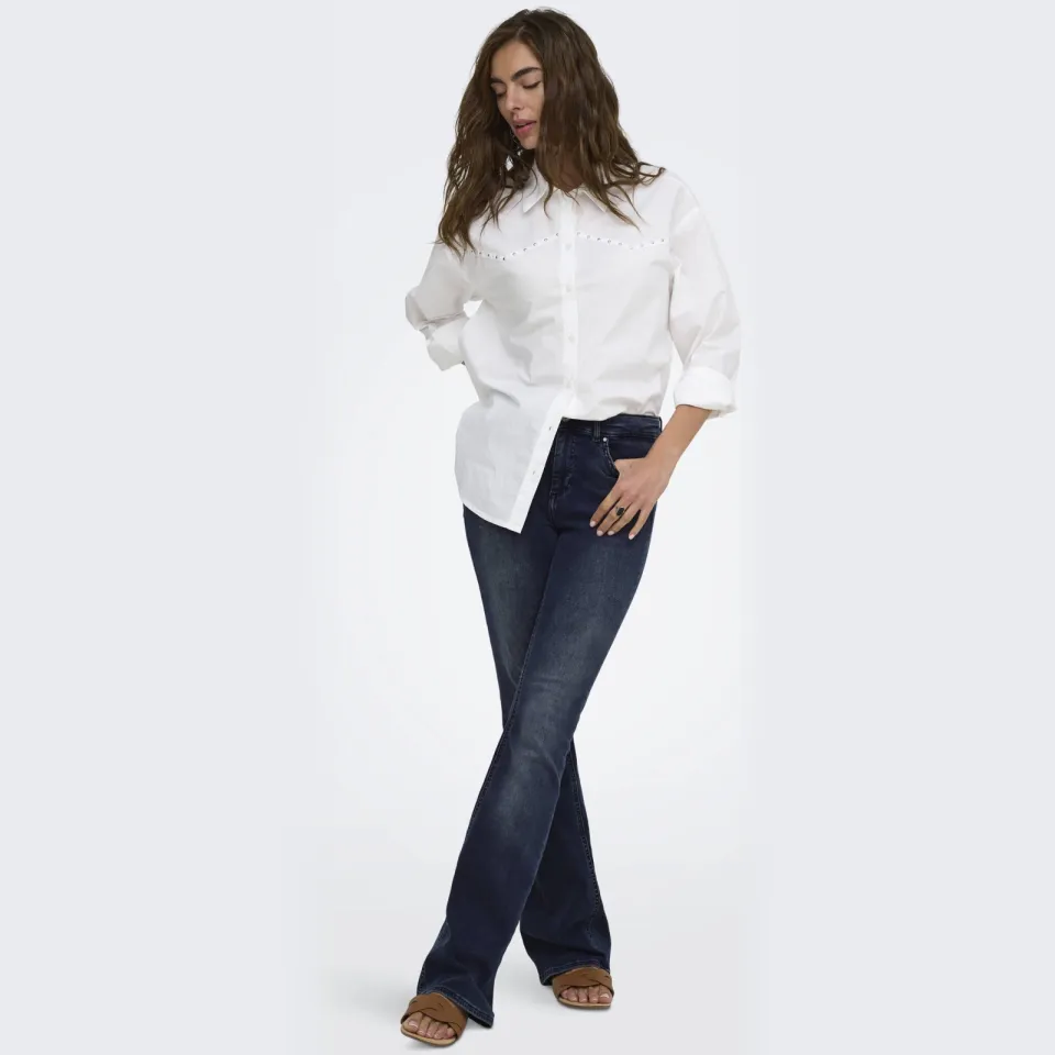 Only mid waist flared jeans ONLBLUSH Blue Black Denim