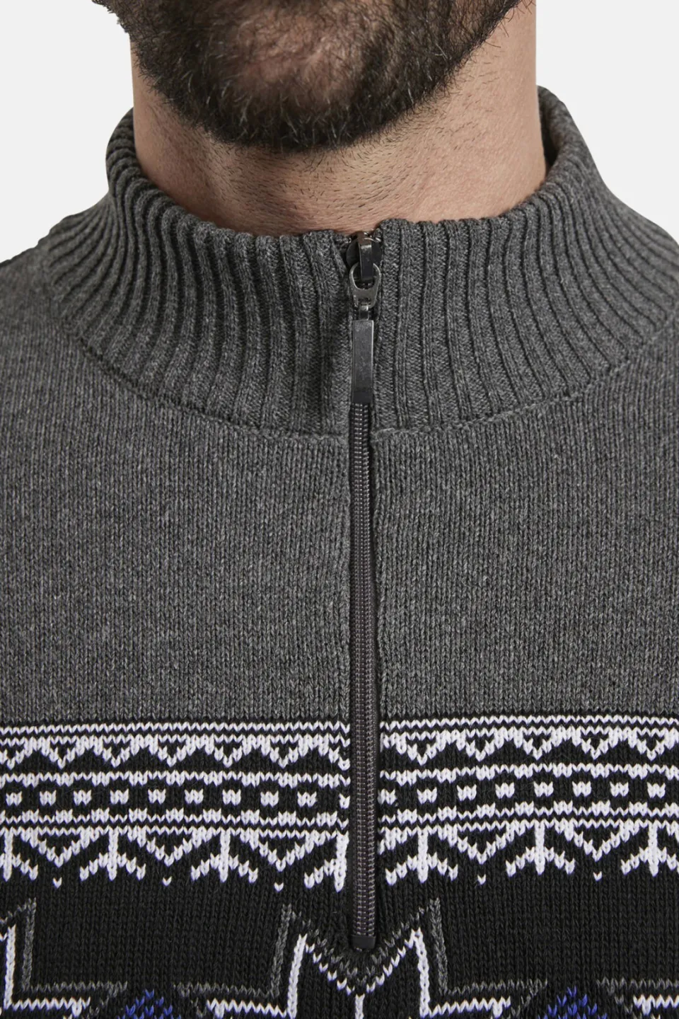 Jan Vanderstorm +FIT Collectie gebreide trui EERU Plus donkergrijs, foto 7