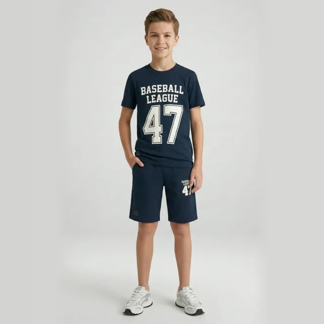 Cars T-shirt + korte broek marineblauw