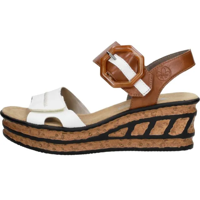 Rieker sandalen met sleehak wit, foto 2