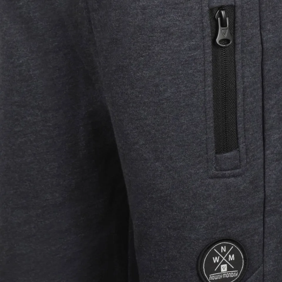 No Way Monday regular fit joggingbroek donkergrijs donkerblauw, foto 3