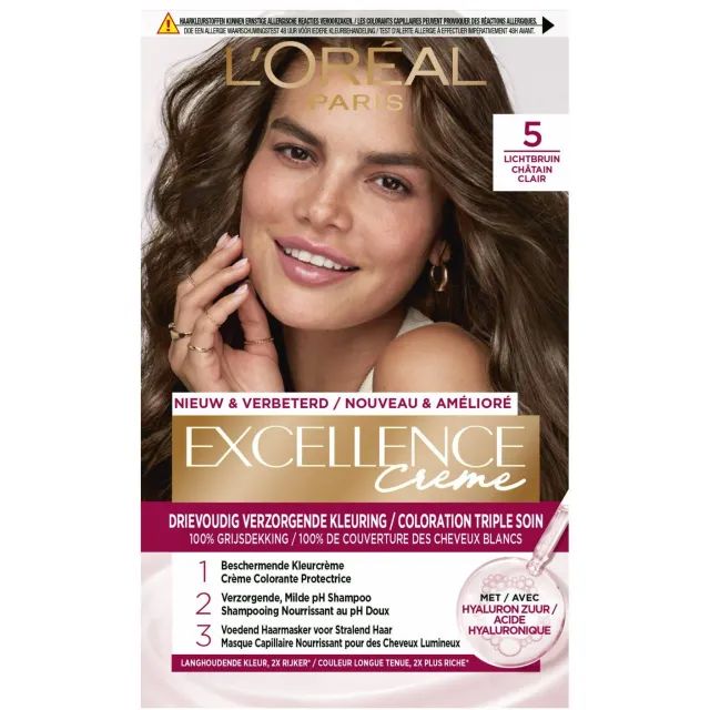 L'oréal Excellence crème haarkleuring lichtbruin 5, foto 2