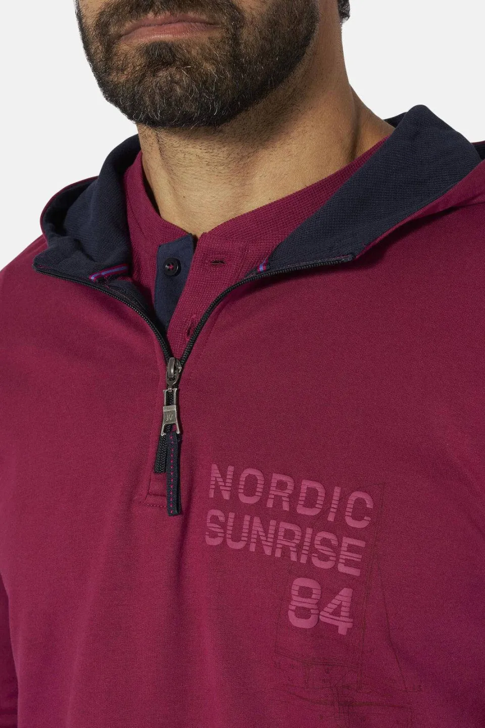 Jan Vanderstorm hoodie Plus Size KORBENKT donkerrood, foto 6