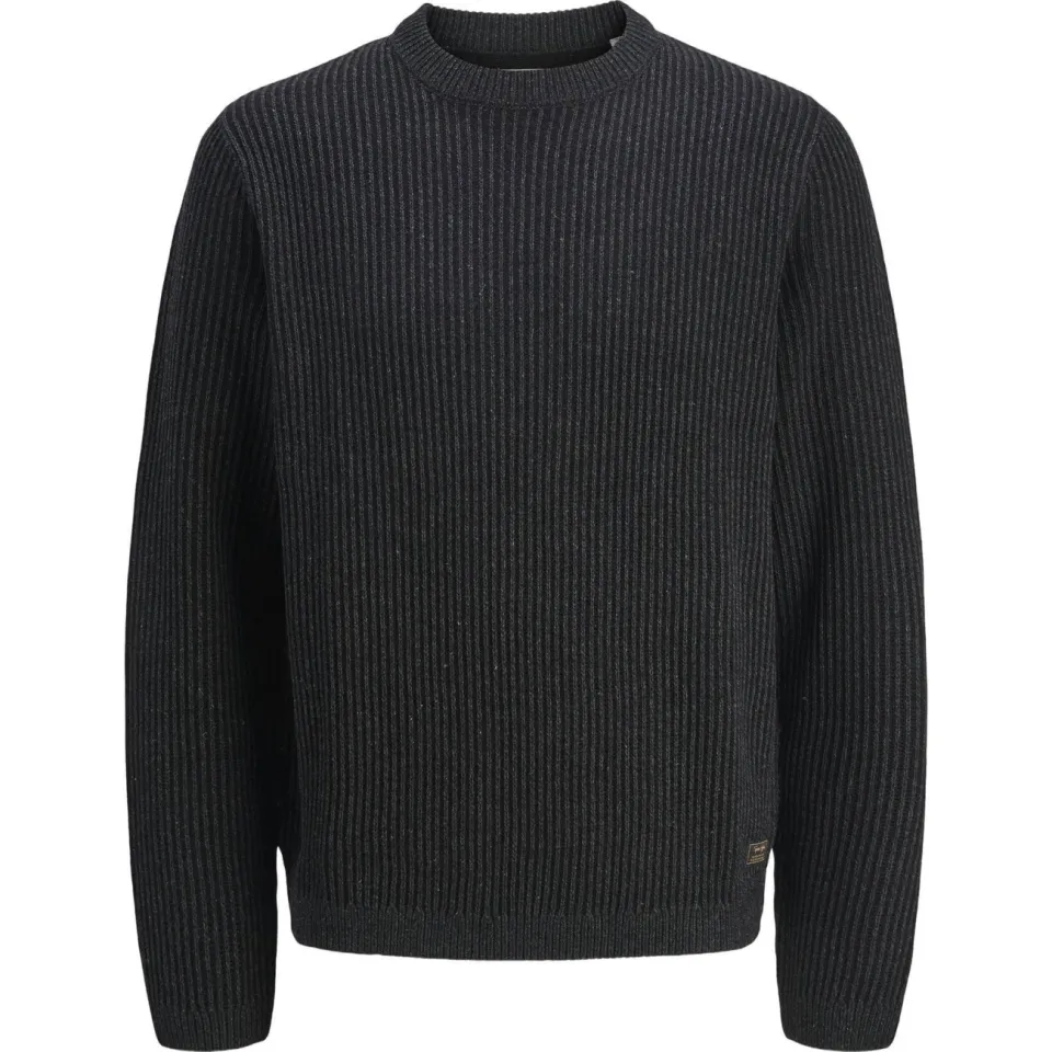 Jack & Jones ESSENTIALS trui rib gebreid zwart, foto 2