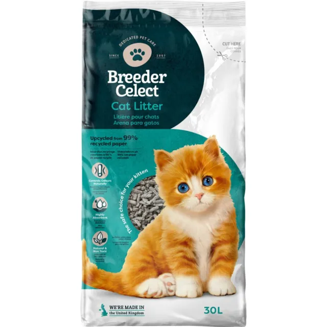 Breedercelect Kattenbakvulling 30 liter Grijs