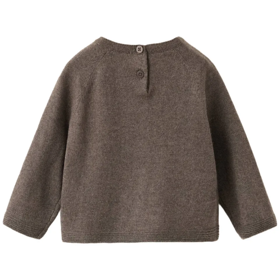 Mango Kids katoenen gebreide trui - donkerbruin, foto 2