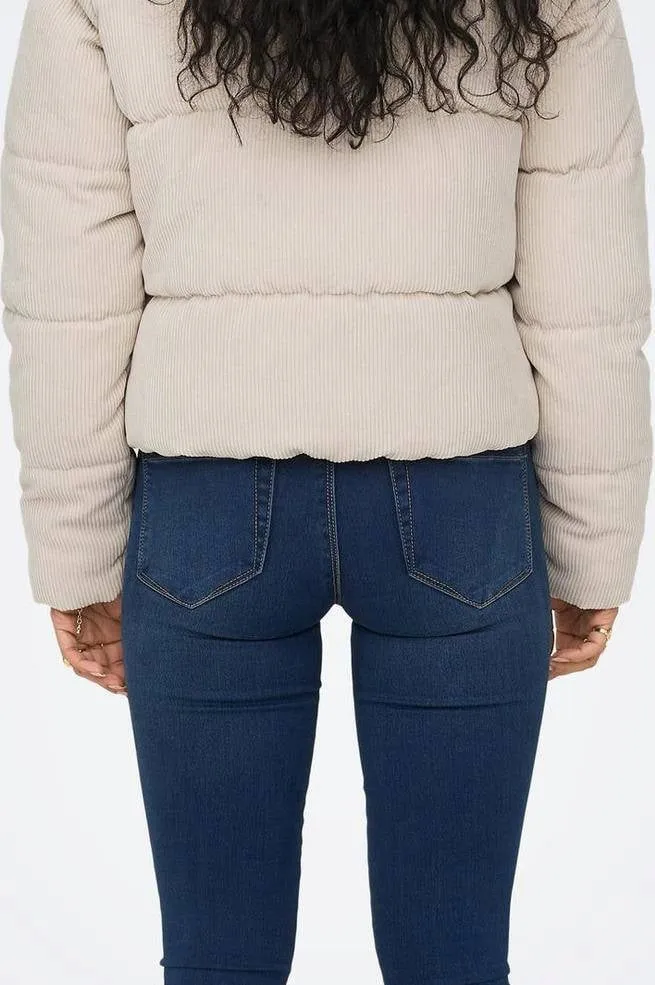 Only Newdolly corduroy gewatteerde jas ecru, foto 7