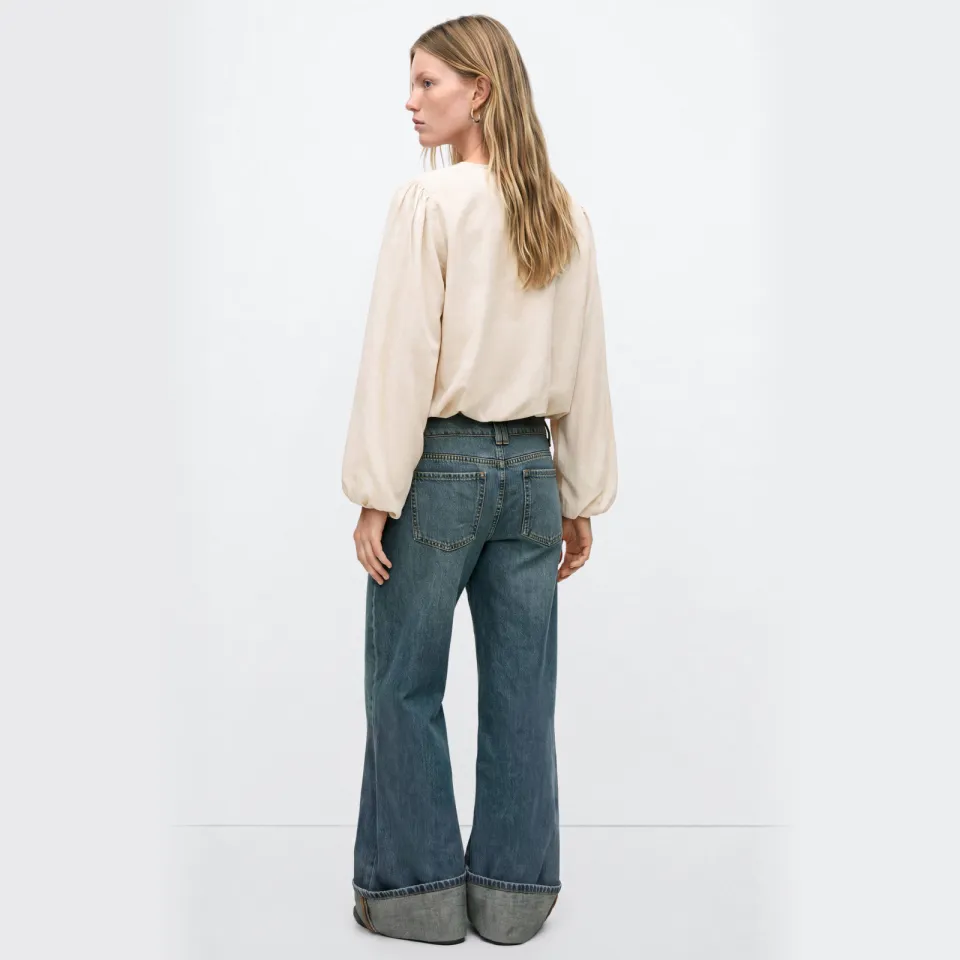 Mango blousetop beige met kordel, foto 3