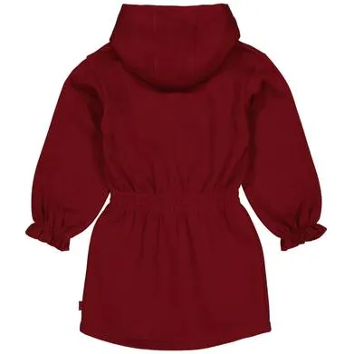 QPI midi sweatjurk donkerrood, foto 2