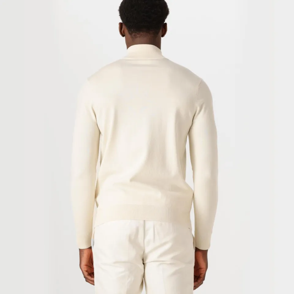 Profuomo Heren Truien & Vesten Half Zip Luxury Basic - Wit, foto 3